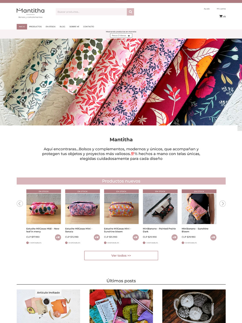 Mantitha — Creación de Sitio web + Ecommerce